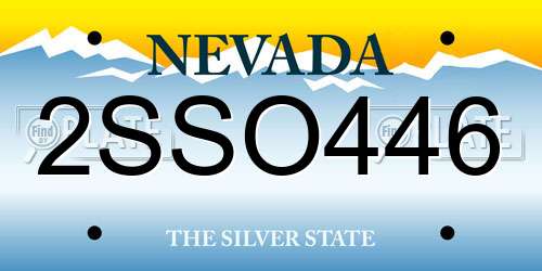 2SSO446 Nevada License Plate