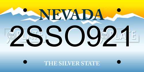 2SSO921 Nevada License Plate