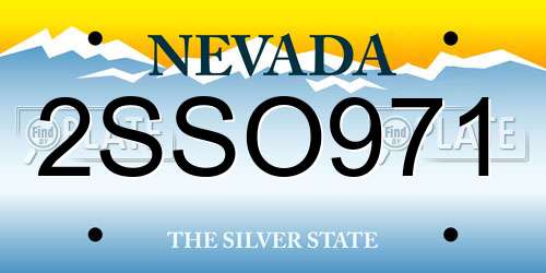 2SSO971 Nevada License Plate