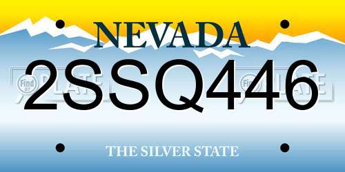 2SSQ446 Nevada License Plate