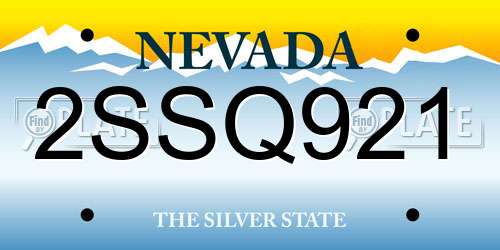 2SSQ921 Nevada License Plate