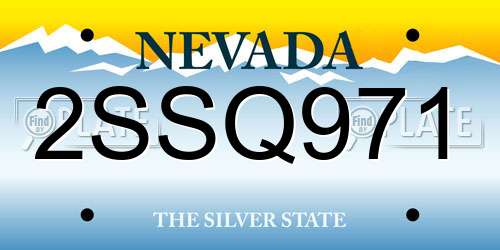 2SSQ971 Nevada License Plate