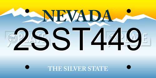 2SST449 Nevada License Plate