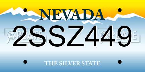 2SSZ449 Nevada License Plate