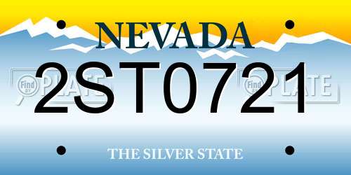 2ST0721 Nevada License Plate