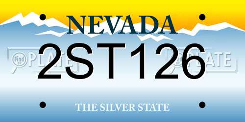 2ST126 Nevada License Plate