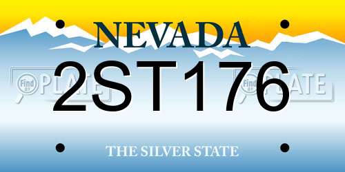 2ST176 Nevada License Plate