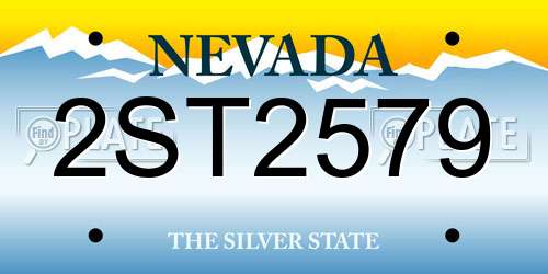 2ST2579 Nevada License Plate
