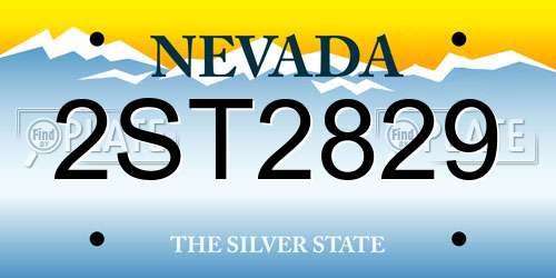 2ST2829 Nevada License Plate