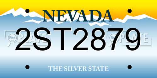 2ST2879 Nevada License Plate