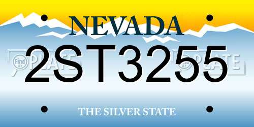 2ST3255 Nevada License Plate