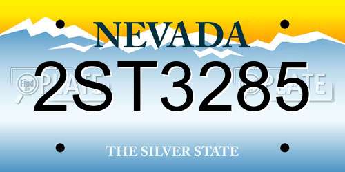 2ST3285 Nevada License Plate