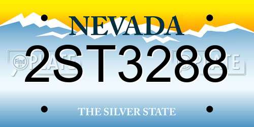 2ST3288 Nevada License Plate
