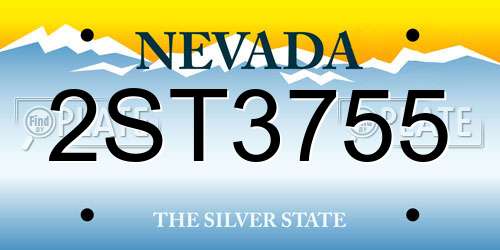 2ST3755 Nevada License Plate