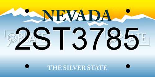 2ST3785 Nevada License Plate