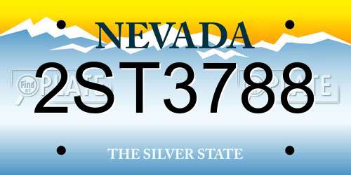 2ST3788 Nevada License Plate