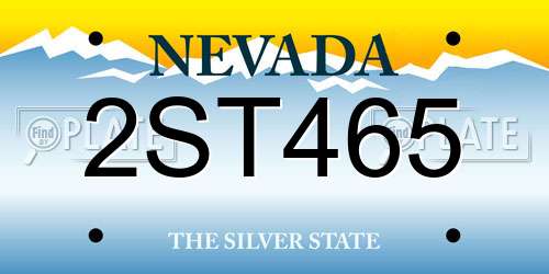 2ST465 Nevada License Plate