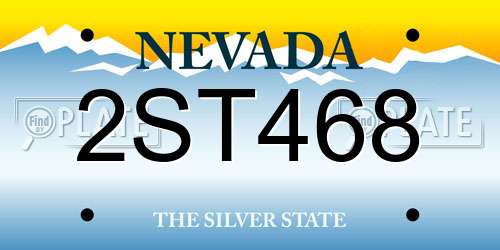 2ST468 Nevada License Plate