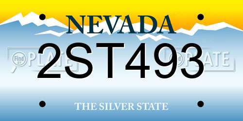 2ST493 Nevada License Plate