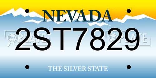 2ST7829 Nevada License Plate