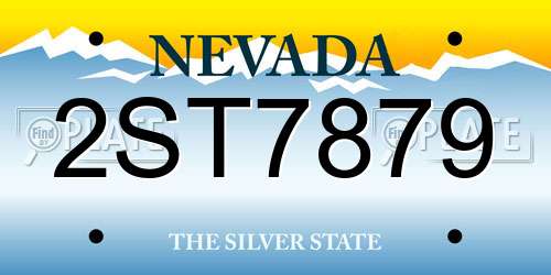 2ST7879 Nevada License Plate