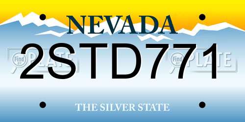2STD771 Nevada License Plate
