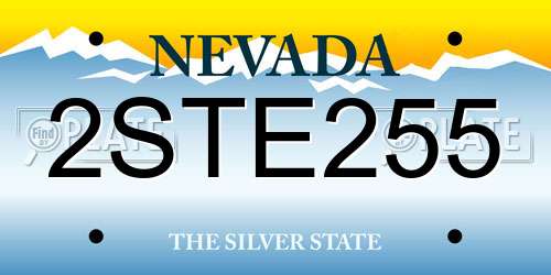 2STE255 Nevada License Plate