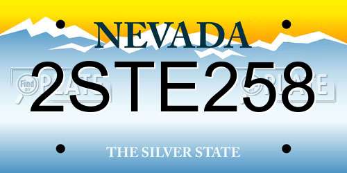 2STE258 Nevada License Plate