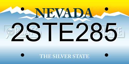 2STE285 Nevada License Plate