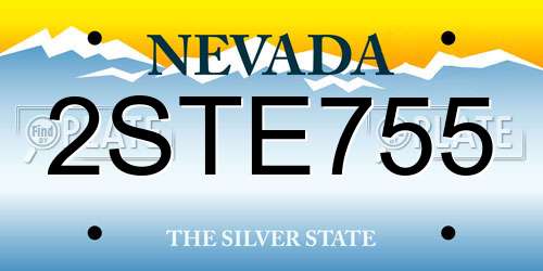 2STE755 Nevada License Plate