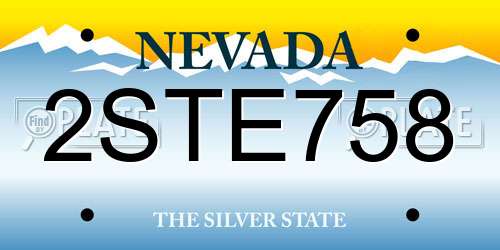 2STE758 Nevada License Plate