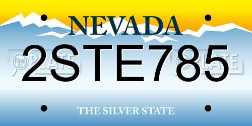 2STE785 Nevada License Plate