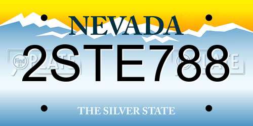 2STE788 Nevada License Plate