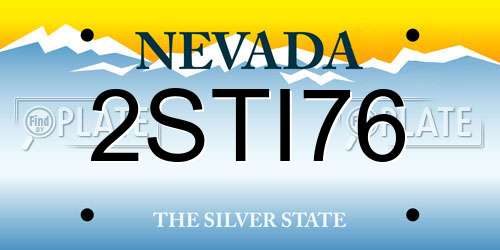 2STI76 Nevada License Plate