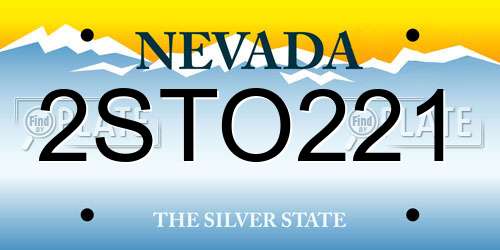 2STO221 Nevada License Plate