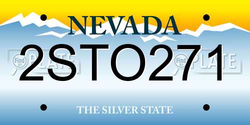 2STO271 Nevada License Plate