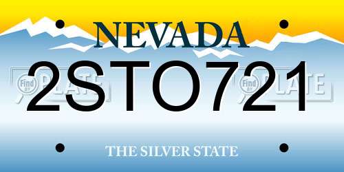 2STO721 Nevada License Plate