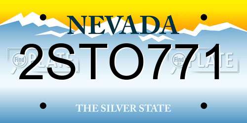 2STO771 Nevada License Plate