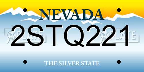 2STQ221 Nevada License Plate