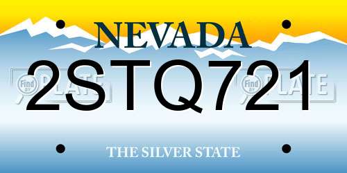 2STQ721 Nevada License Plate
