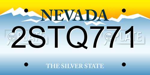 2STQ771 Nevada License Plate