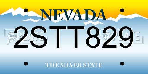 2STT829 Nevada License Plate