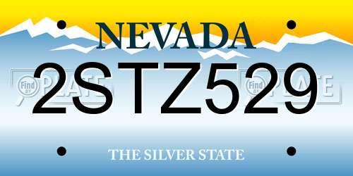 2STZ529 Nevada License Plate