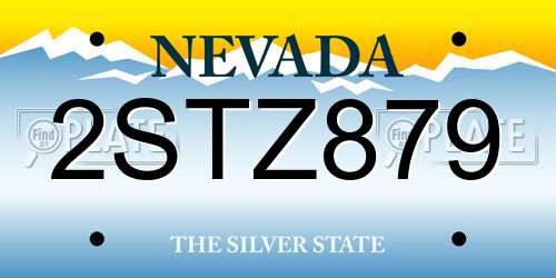 2STZ879 Nevada License Plate