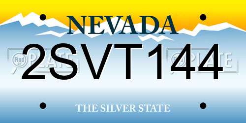 2SVT144 Nevada License Plate