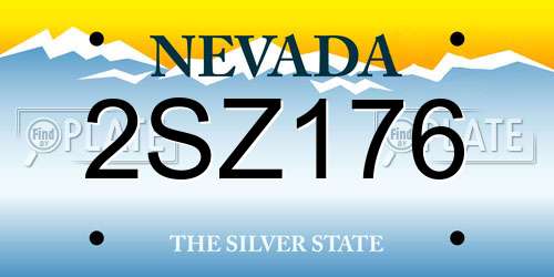2SZ176 Nevada License Plate