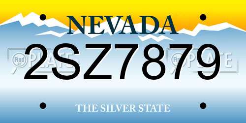 2SZ7879 Nevada License Plate