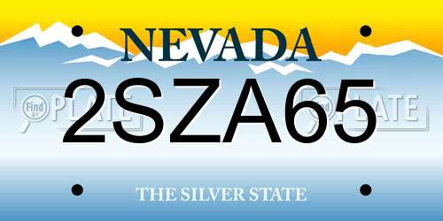 2SZA65 Nevada License Plate