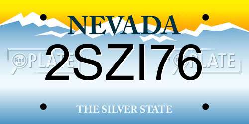 2SZI76 Nevada License Plate