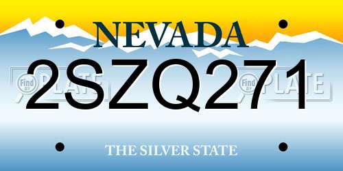 2SZQ271 Nevada License Plate